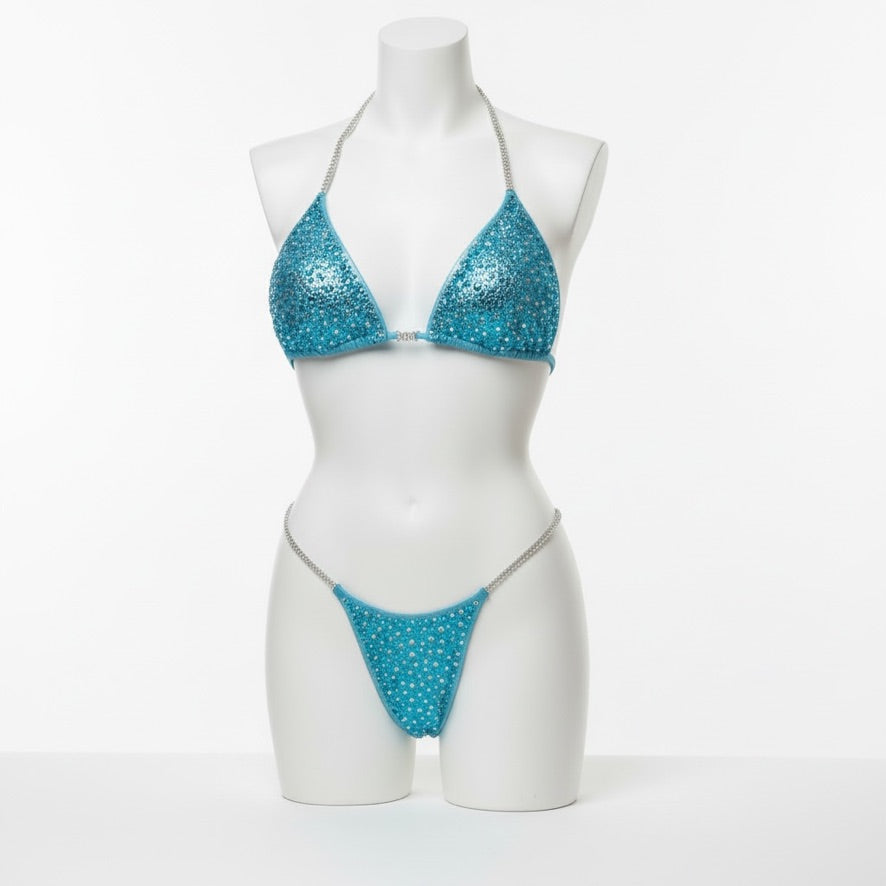 Premade Bikini/Wellness Show Day Suit - Ocean Blue
