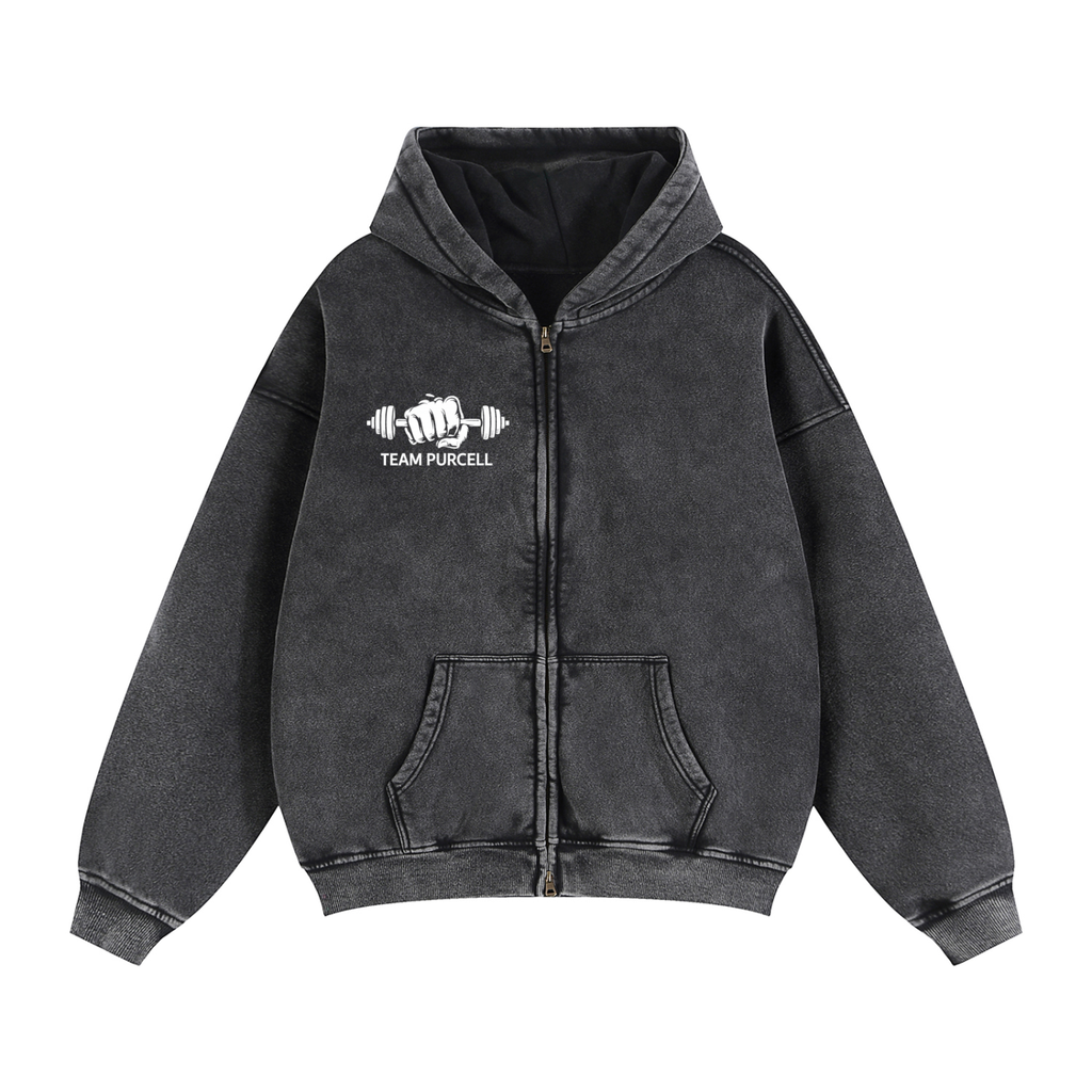 Zip-Through Boxy Fleece Hoodie